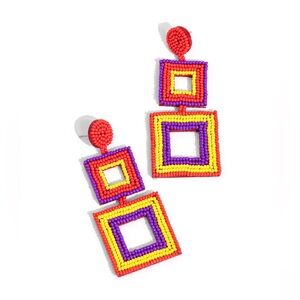 Colorful Seed Bead Geometric Earrings